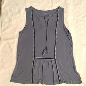 Loft Outlet Size Med Blue cotton sleeveless shirt.